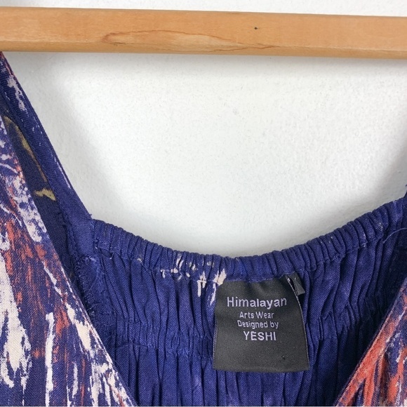 Himalayan Arts Wear by Yeshi Tie Dye Boho Mixed Media Midi Dress Sz XL - Picture 5 of 8